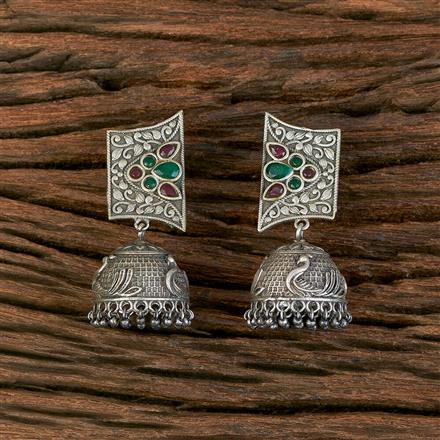 Jhumki With Oxidised Plating