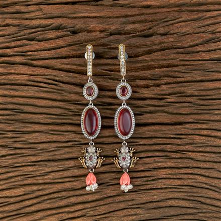 Oxidised Classic Earring With 2 Tone Plating