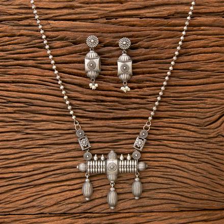 Classic Pendant Set With Oxidised Plating