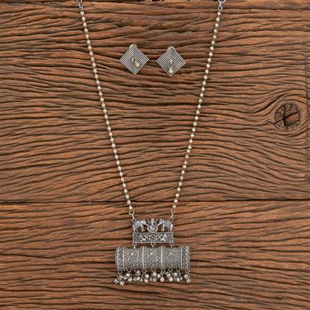 Long Necklace With Oxidised Plating