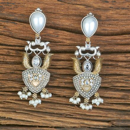 Oxidised Trendy Earring With 2 Tone Plating