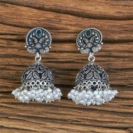 Jhumki With Oxidised Plating