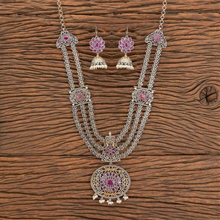 Oxidised Long Necklace With 2 Tone Plating