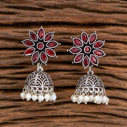 Pearl Earring With Oxidised Plating