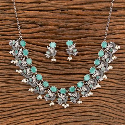 Peacock Necklace With Oxidised Plating