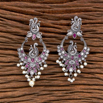 Chand Earring With Oxidised Plating