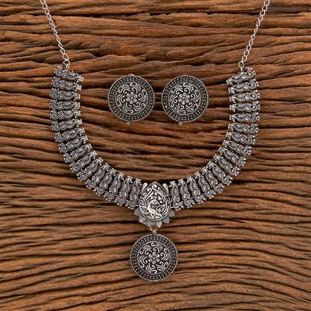 Peacock Necklace With Oxidised Plating