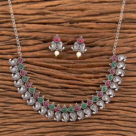 Classic Necklace With Oxidised Plating