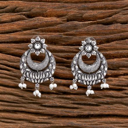 Pearl Earring With Oxidised Plating