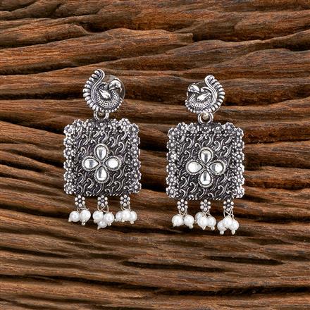 Peacock Earring With Oxidised Plating