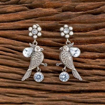 Peacock Earring With Oxidised Plating