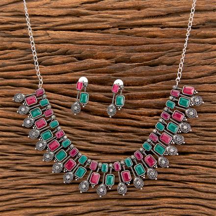 Classic Necklace With Oxidised Plating