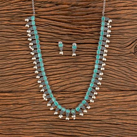 Long Necklace With Oxidised Plating