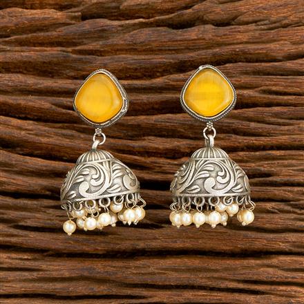 Pearl Earring With Oxidised Plating