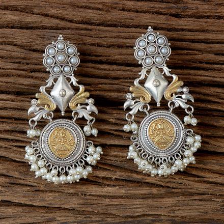 Oxidised Classic Earring With 2 Tone Plating