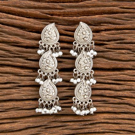 Pearl Earring With Oxidised Plating