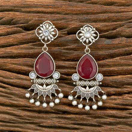 Oxidised Pearl Earring With Oxidised Plating