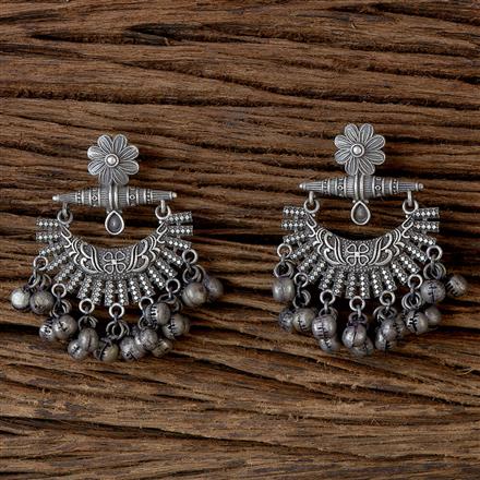 Chand Earring With Oxidised Plating