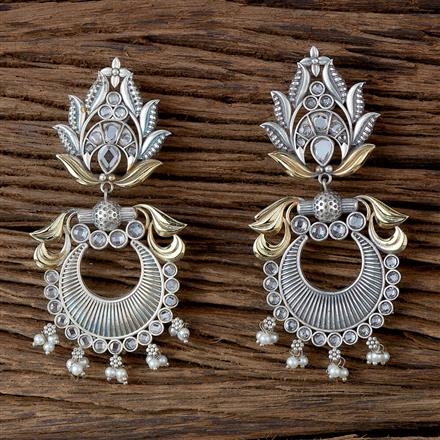 Oxidised German Silver Earring With 2 Tone Plating