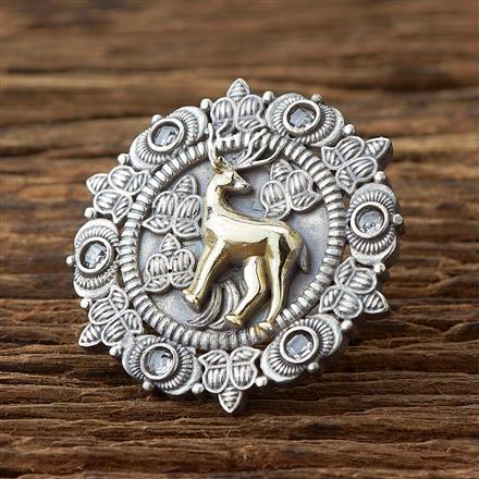 Oxidised Classic Ring With 2 Tone Plating