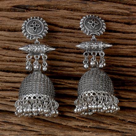 Jhumki With Oxidised Plating