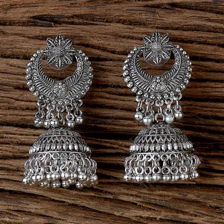 Jhumki With Oxidised Plating