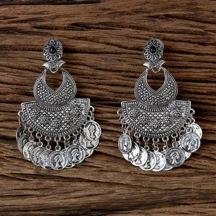 Chand Earring With Oxidised Plating