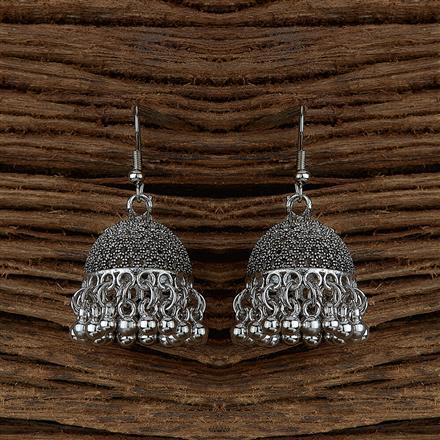 Jhumki With Oxidised Plating