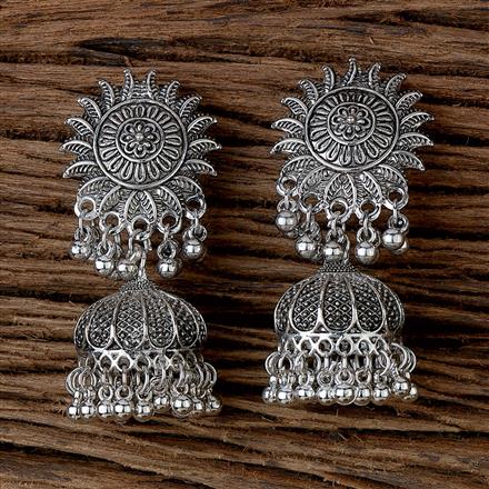 Jhumki With Oxidised Plating