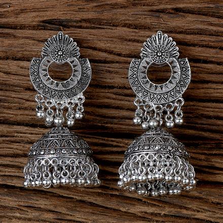 Jhumki With Oxidised Plating