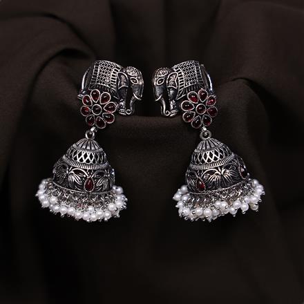 Jhumki With Oxidised Plating