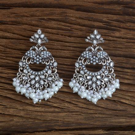 Pearl Earring With Oxidised Plating