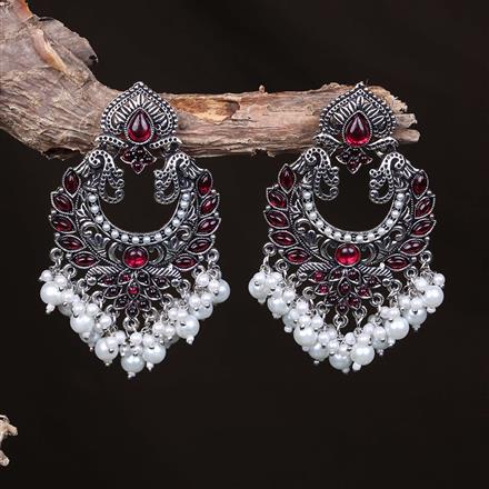 Chand Earring With Oxidised Plating