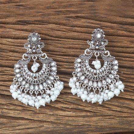 Peacock Earring With Oxidised Plating