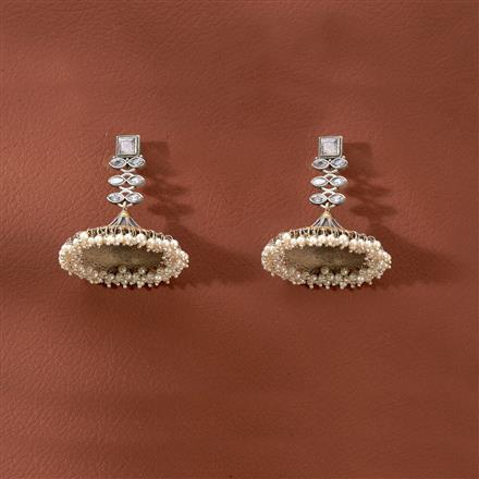 Oxidised Moti Jhumki With 2 Tone Plating