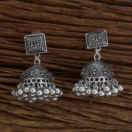 Jhumki With Oxidised Plating