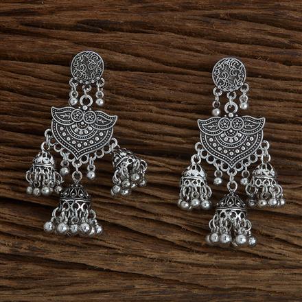 Jhumki With Oxidised Plating