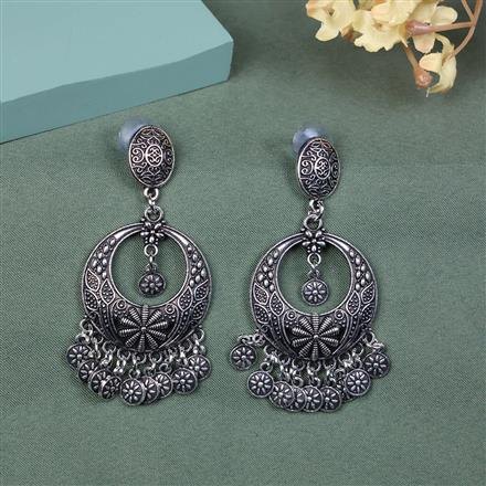 Classic Earring With Oxidised Plating