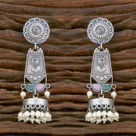 Pearl Earring With Oxidised Plating