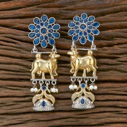 Oxidised German Silver Earring With 2 Tone Plating