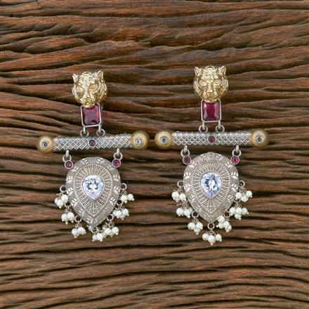 Oxidised Trendy Earring With 2 Tone Plating