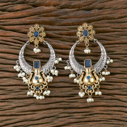 Oxidised German Silver Earring With 2 Tone Plating