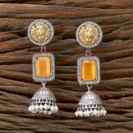 Oxidised Jhumki With 2 Tone Plating