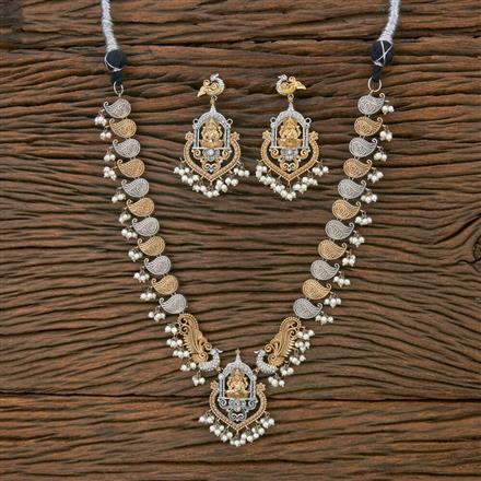 Oxidised Peacock Necklace With 2 Tone Plating