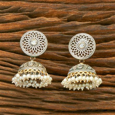 Oxidised Jhumki With 2 Tone Plating