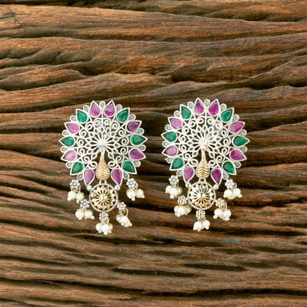 Oxidised German Silver Earring With 2 Tone Plating