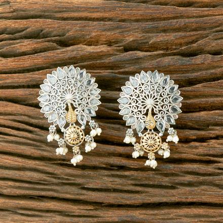 Oxidised German Silver Earring With 2 Tone Plating