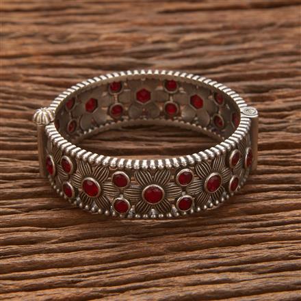 Stone Kada With Oxidised Plating