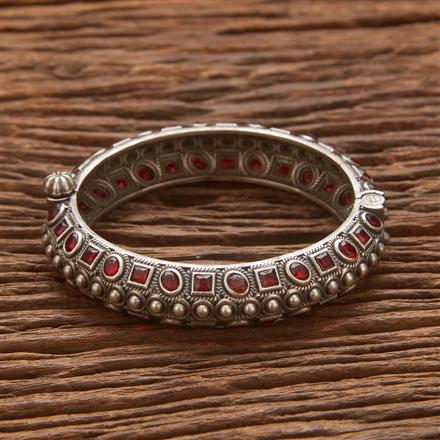 Stone Kada With Oxidised Plating