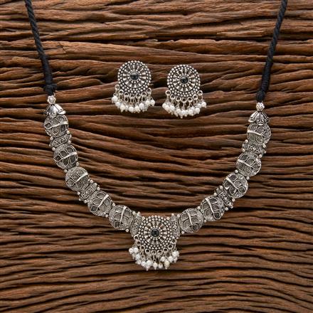 Classic Necklace With Oxidised Plating